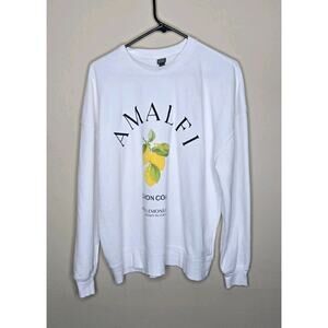 Amalfi Lemon Coast Wild Fable White Sweatshirt Size Small